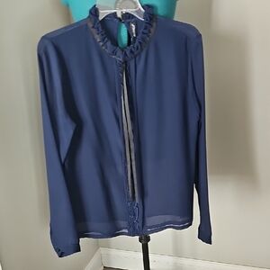 Elegant Navy Blue Women's Blouse.